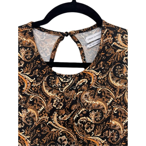 URBAN OUTFITTERS Brown Paisley Mini Dress Size SP Color: Brown and Tan - Picture 4 of 10